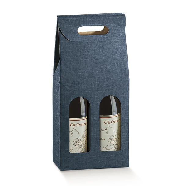 Scatola Vino Juta Blu