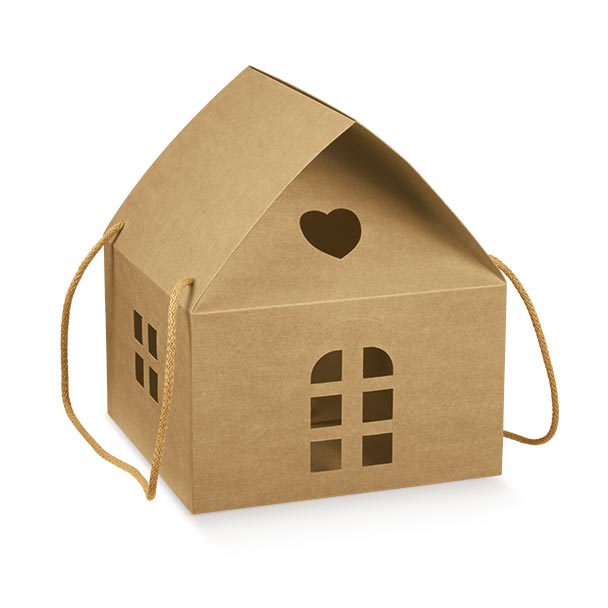 Scatola Casetta con Cordino Avana