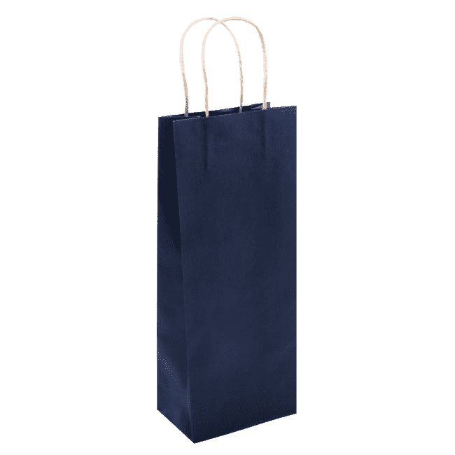 Wine Paper Shopper with Folded Top