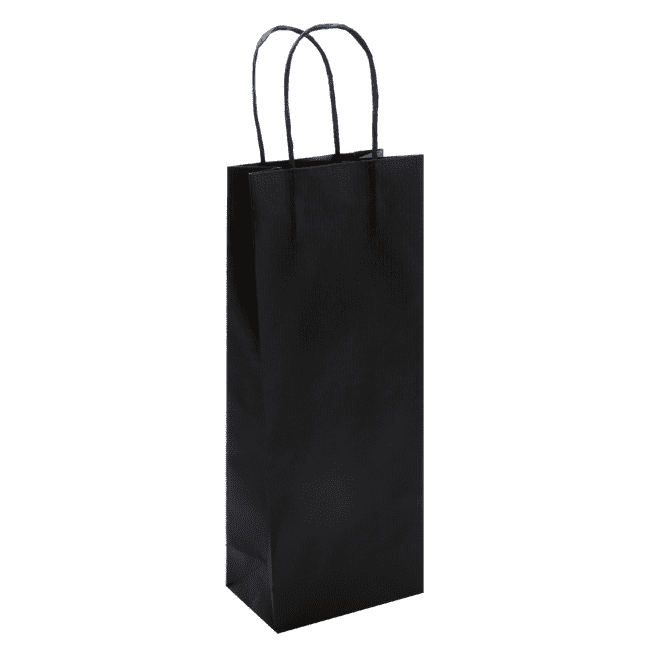 Wine Paper Shopper with Folded Top
