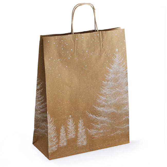 Shopper Carta Ritorta Bianco Natale