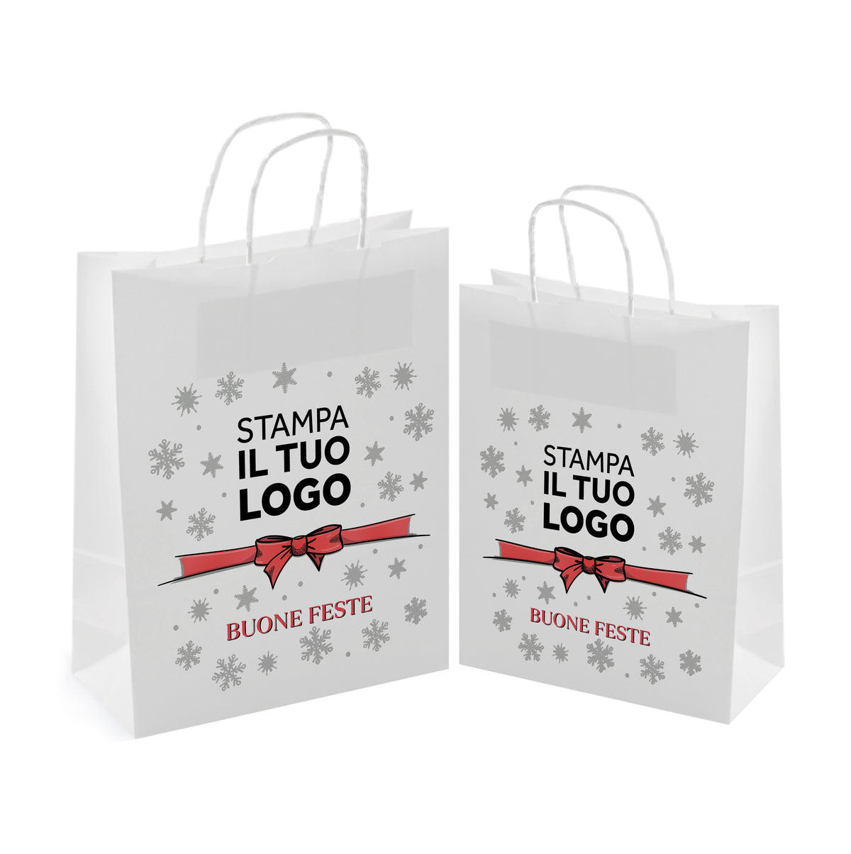 Shopper Carta Ritorta Fast Natale Fiocco