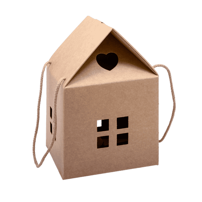 Scatola Casetta con Cordino Avana