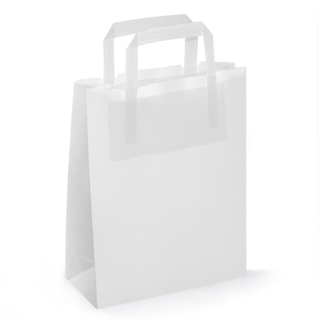 Shopper Carta Piatta Kraft Bianca