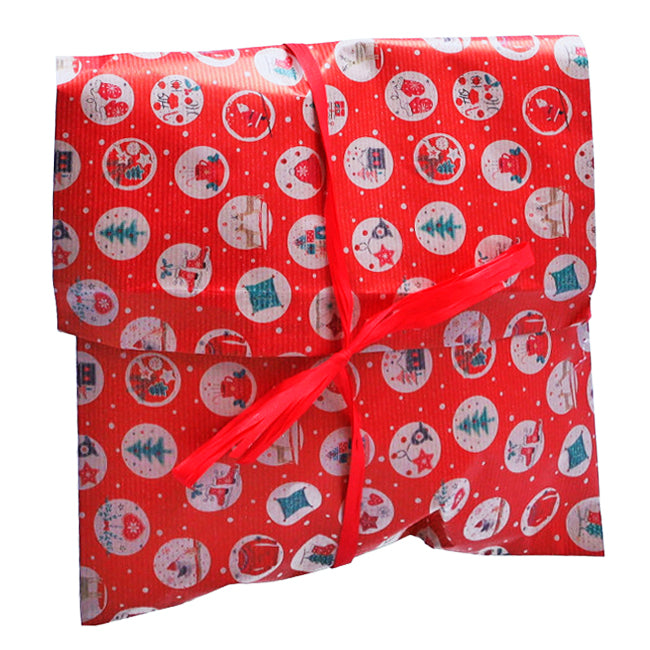 Paper Bag with Raffia Red Xmas
