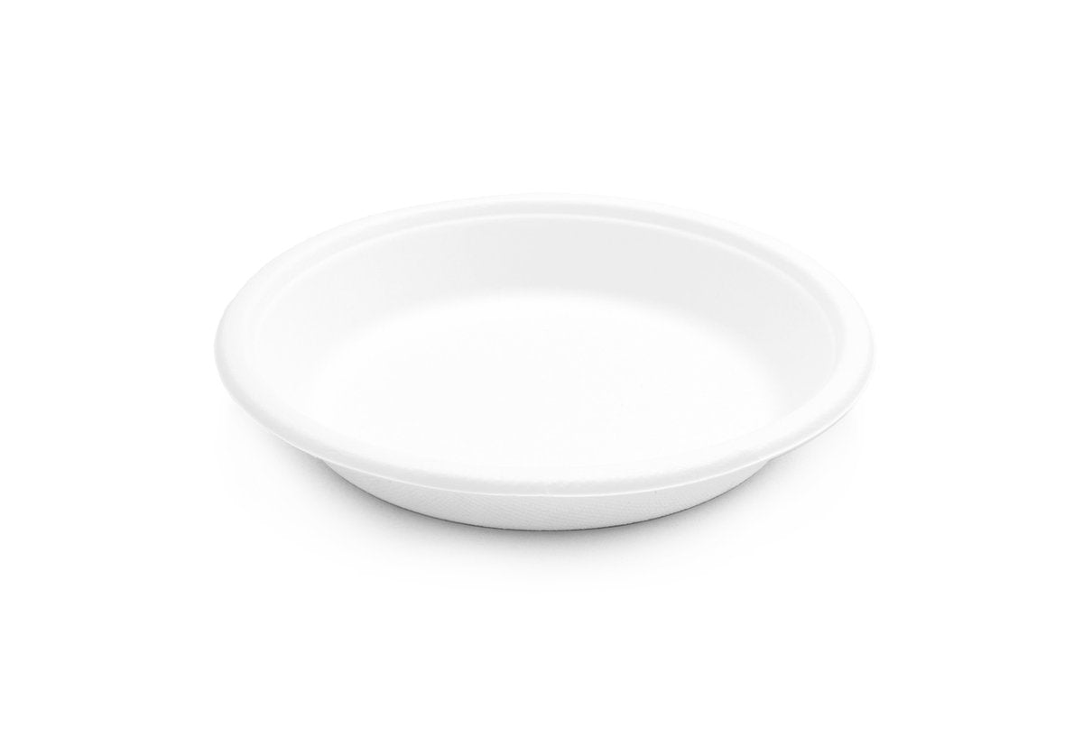 Round Deep Cellulose Pulp Plate with Fine Rim