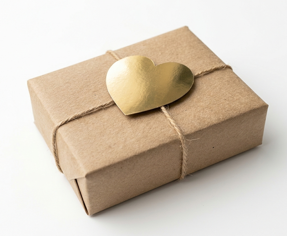 Etichette Adesive Cuore Oro Metal In Carta