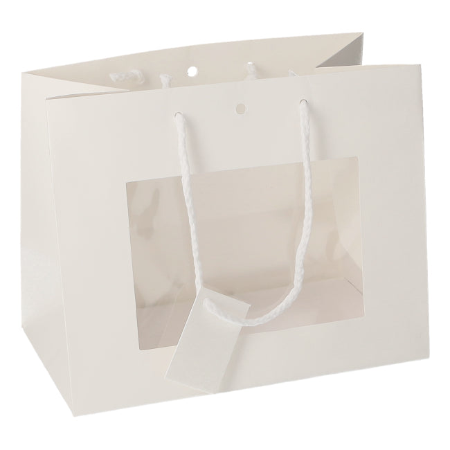 Paper Carrier Bag Window White Havana