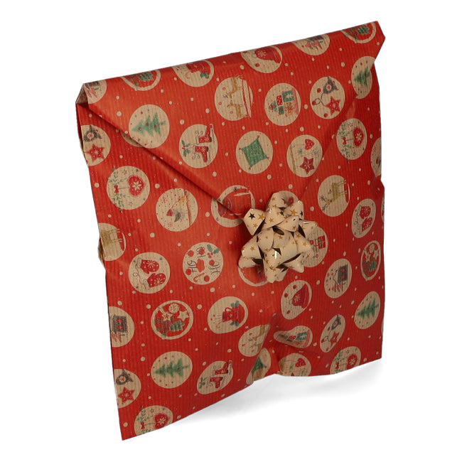Sacchetto In Carta Con Adesivo Red Xmas