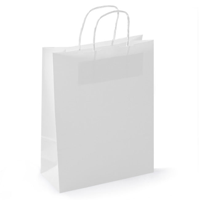 Shopper Carta Ritorta Kraft Bianca