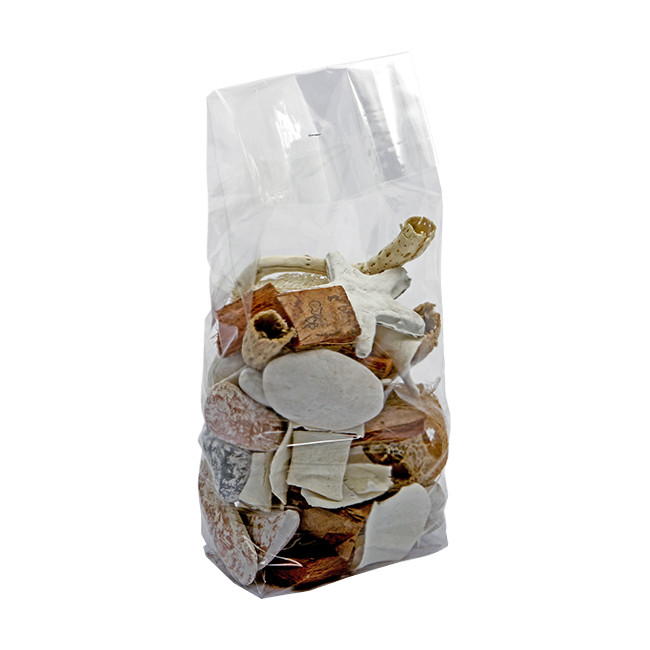 Transparent bag with square bottom
