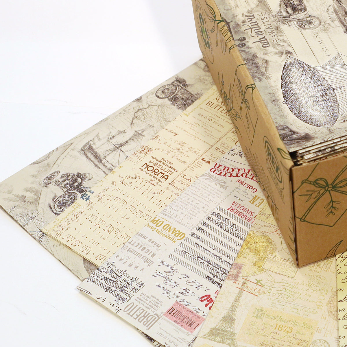Scatola Carta Ecocarta Retrò Assortita