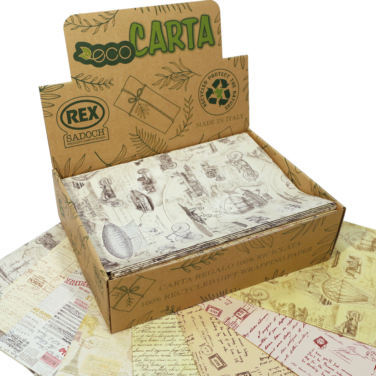 Scatola Carta Ecocarta Retrò Assortita