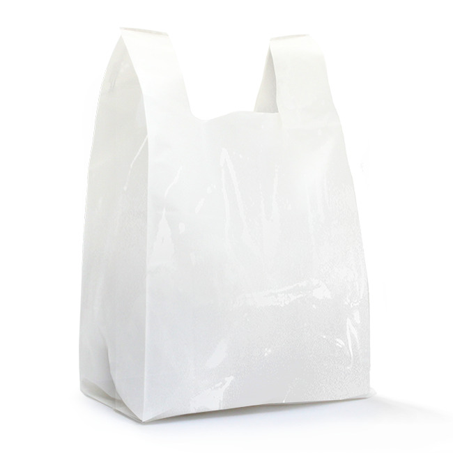 Shopper Plastica Bianco Lucida con manici