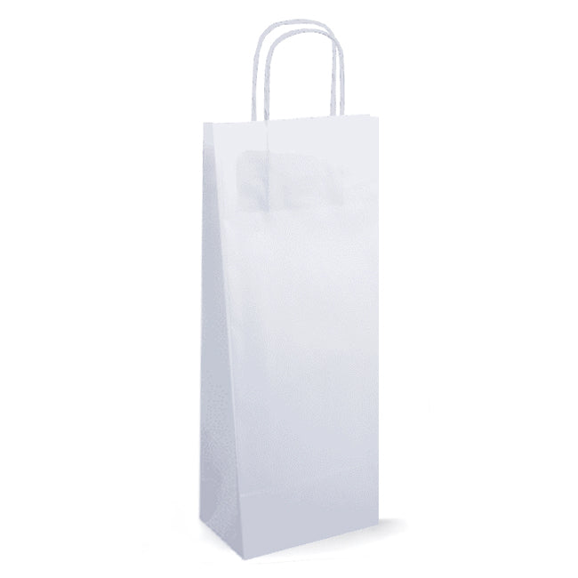 White Kraft Wine Paper Shopper