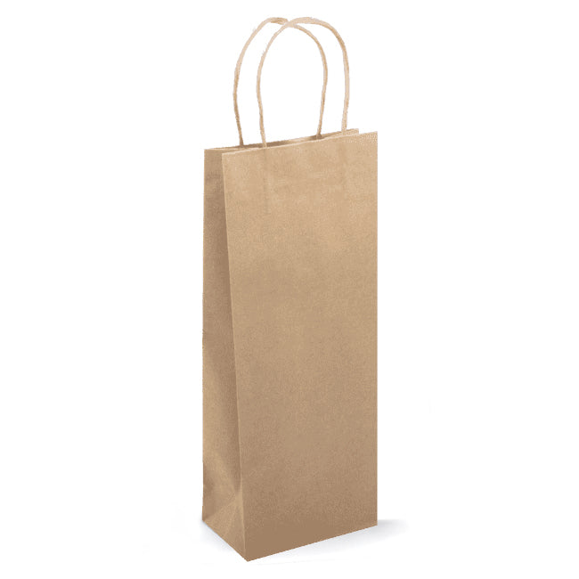 Wine Paper Shopper with Folded Top