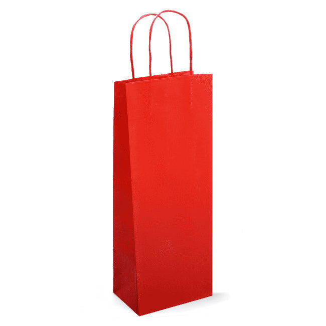 Wine Paper Shopper with Folded Top
