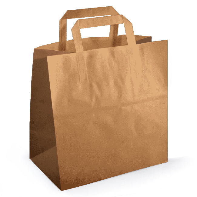 Flat Brown Paper Take Away Shopper