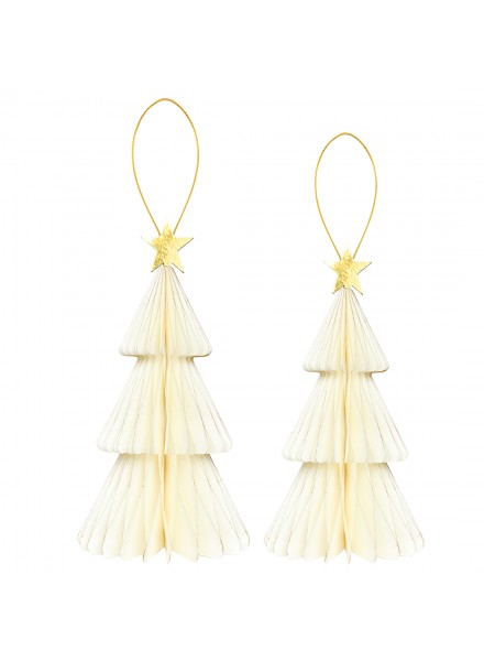 Albero Small  In Carta Con Profilo Oro