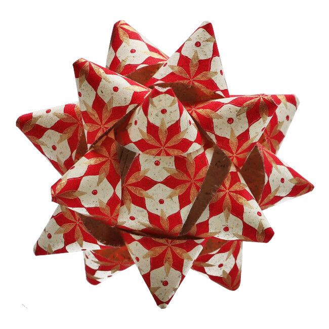 Coccarda In Carta Fantasia Red&Gold Xmas 68321