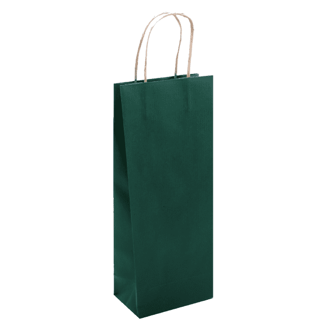 Wine Paper Shopper with Folded Top