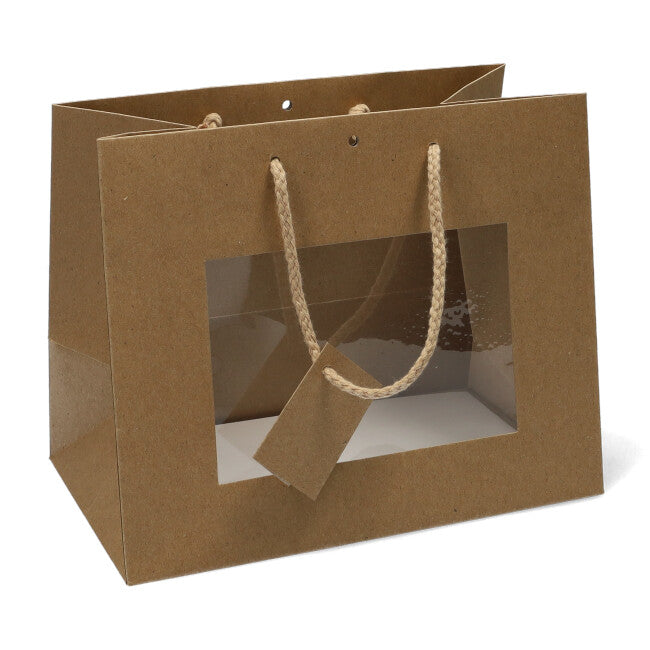 Paper Carrier Bag Window White Havana