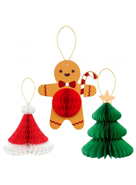 Trio of Pan Tree and Santa Decorations